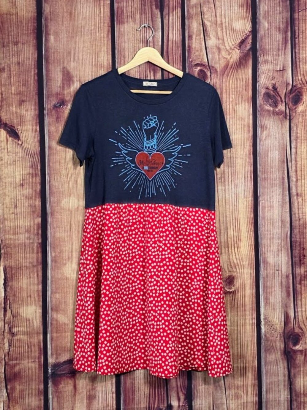 Upcycled Ani DiFranco Revolutionary Tour Tee Dress L XL